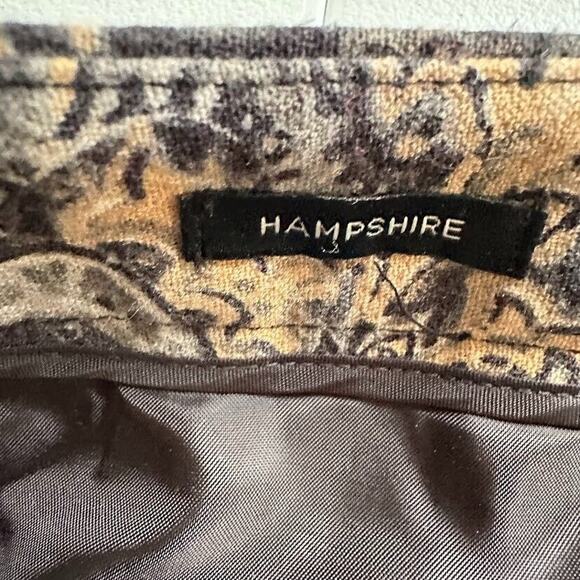 Talbots Hampshire Ankle Pants Black Tan Paisley Stretch Size 14P 14 Petite - Picture 7 of 11